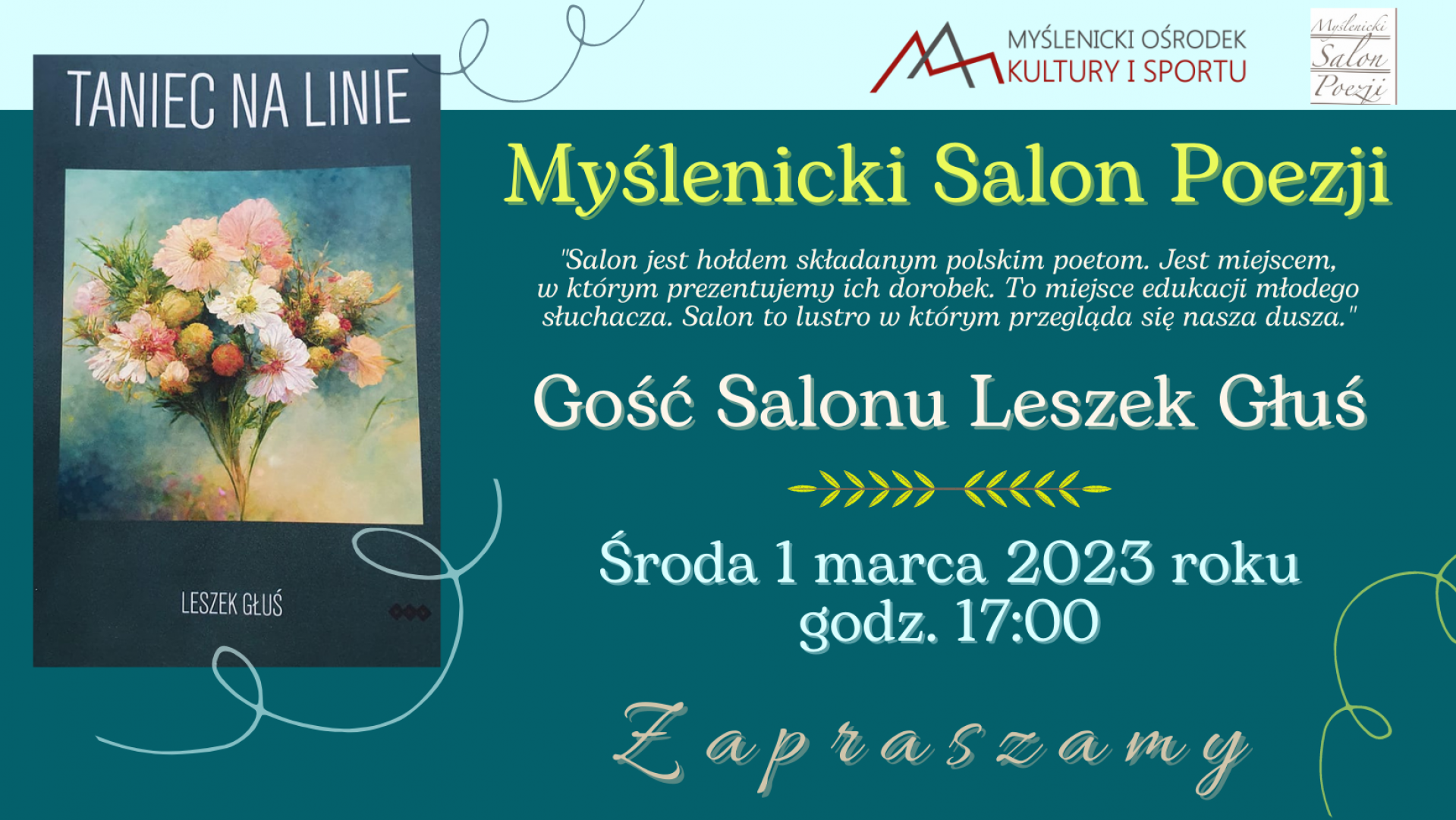 Myślenicki Salon Poezji - 01.03.2023 - zapraszamy
